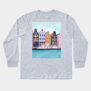 Amsterdam city Kids Long Sleeve T-Shirt